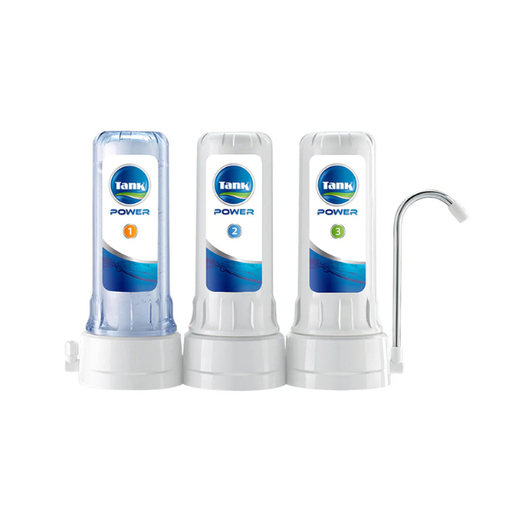 Water Filter Tank, 3 Levels, MicroShield Technology, Stainless Tap With Replacement for 6 Months