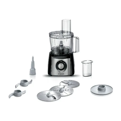 Food Processor Bosch, 800W, 2.3L, 2 Speeds + Pulse, Black × Stainless - MCM3421M
