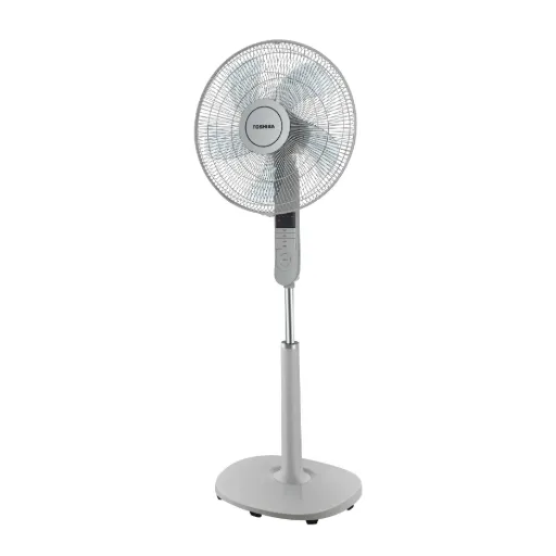 Stand Fan Toshiba, 16 inch, 5 Blades, Remote Control, LED Display, White - F-ASD60EG(W)