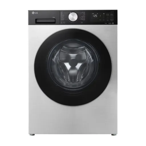 Automatic Washing Machine LG, Front Load, 10kg, 1400rpm, Inverter Direct Drive, Digital, Steam, Wi-Fi, Silver - F4X5RYG23