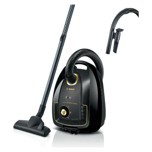Bagged Vacuum Cleaner Bosch, Series 4, 2200W, PowerProtect, 4.0L Bag Capacity, Black - BGL38GOLD