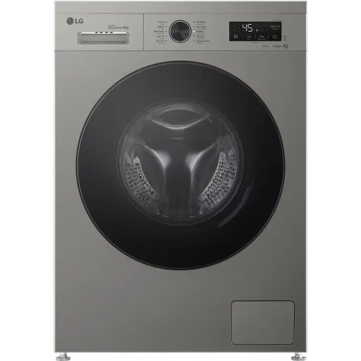 Automatic Washing Machine LG, Front Load, 8kg, 1400rpm, Inverter Direct Drive, Digital, Steam, WiFi, Silver - F4Y2TYGYP