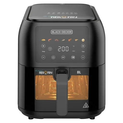 Air Fryer Black & Decker, 8L, 1700W, Digital, 7 Presets, Viewing Window, Black - SAF80W-B5
