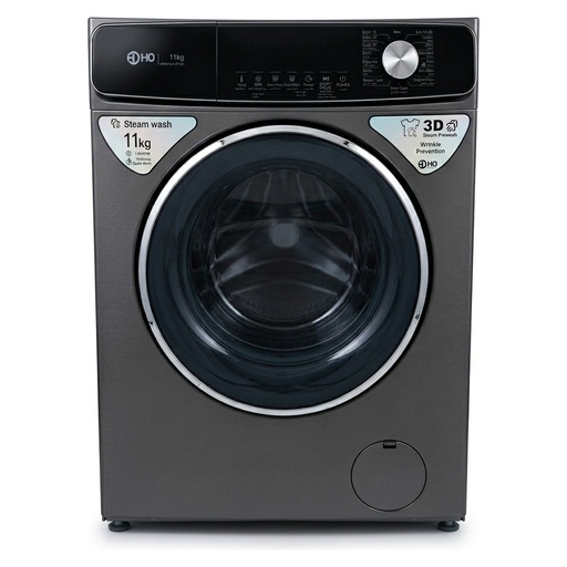 Automatic Washing Machine HOHO, Front Load, 11kg, 18 Programs, 1400rpm, BLDC Inverter, Steam, Auto Clean, Dark Silver - HFK101-A11018SG