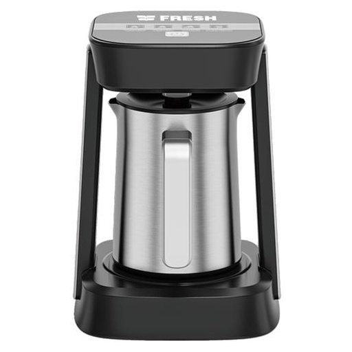 Electric Turkish Coffee Maker Fresh, 650W, 250ml, 1-4 Cups, LED, Milk Frother, Black × Stainless - FCM-650TMZ-STT