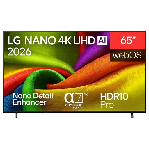 Smart 4K TV LG, 65 inch, Nano 4K UHD, Artificial Intelligence, Built-in Receiver - 65NU8E0B6LA